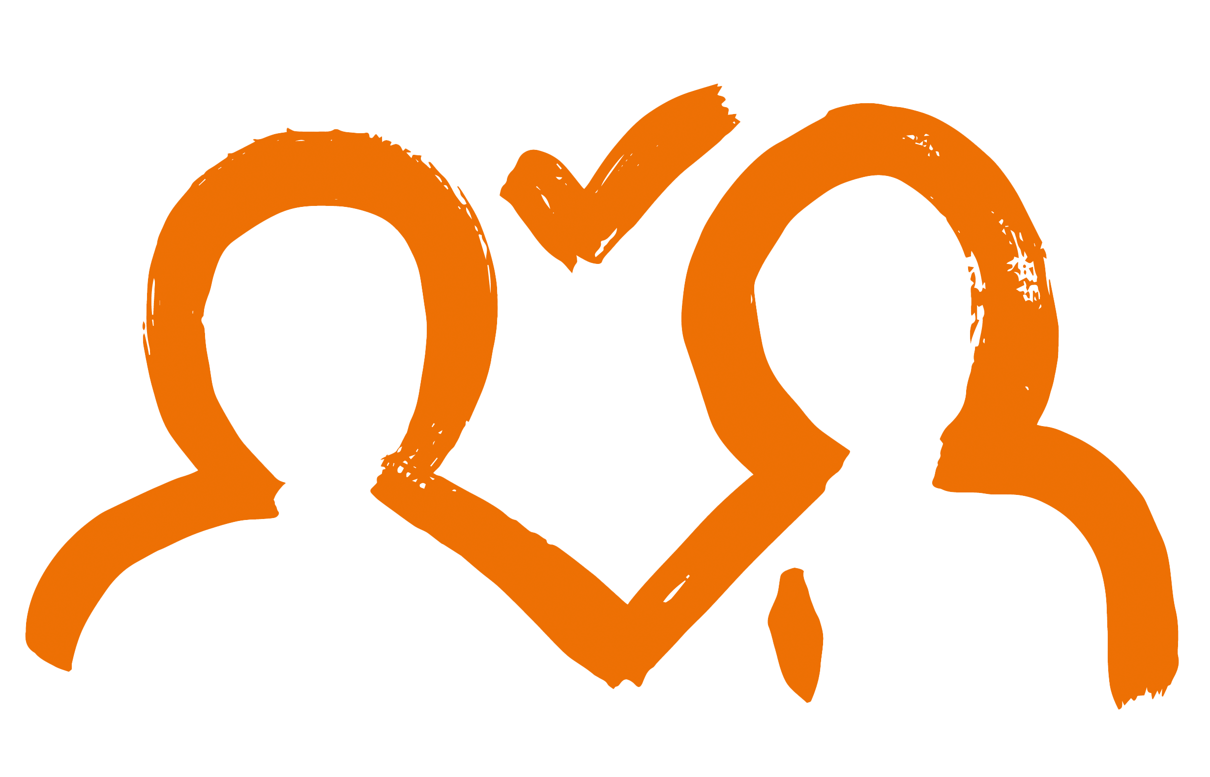 An icon showing 2 people talking with a tick mark above them