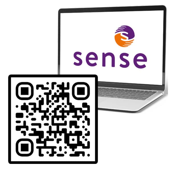 Sense on a laptop and a special code to access the website from a phone
