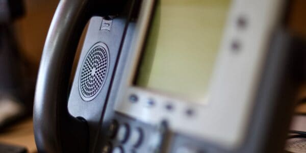 Close-up of a landline phone.