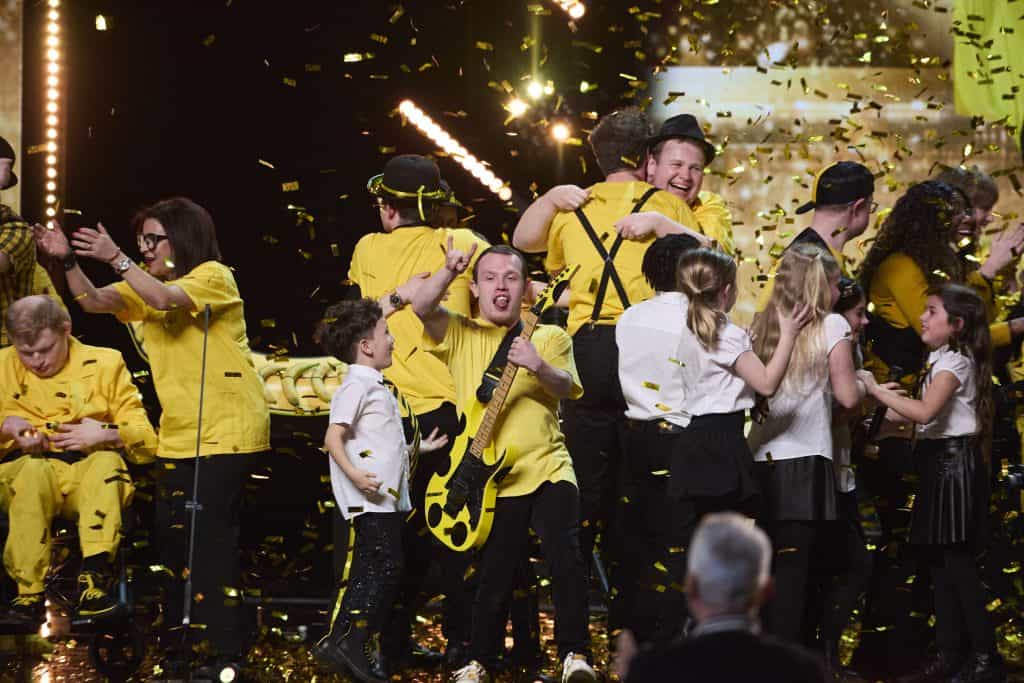 A group of disabled people celebrating on Britain's Got Talent.