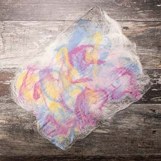 The finished multi-coloured felt