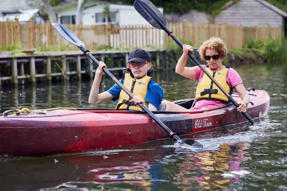 George and Jackie rowing on a Sense Holiday