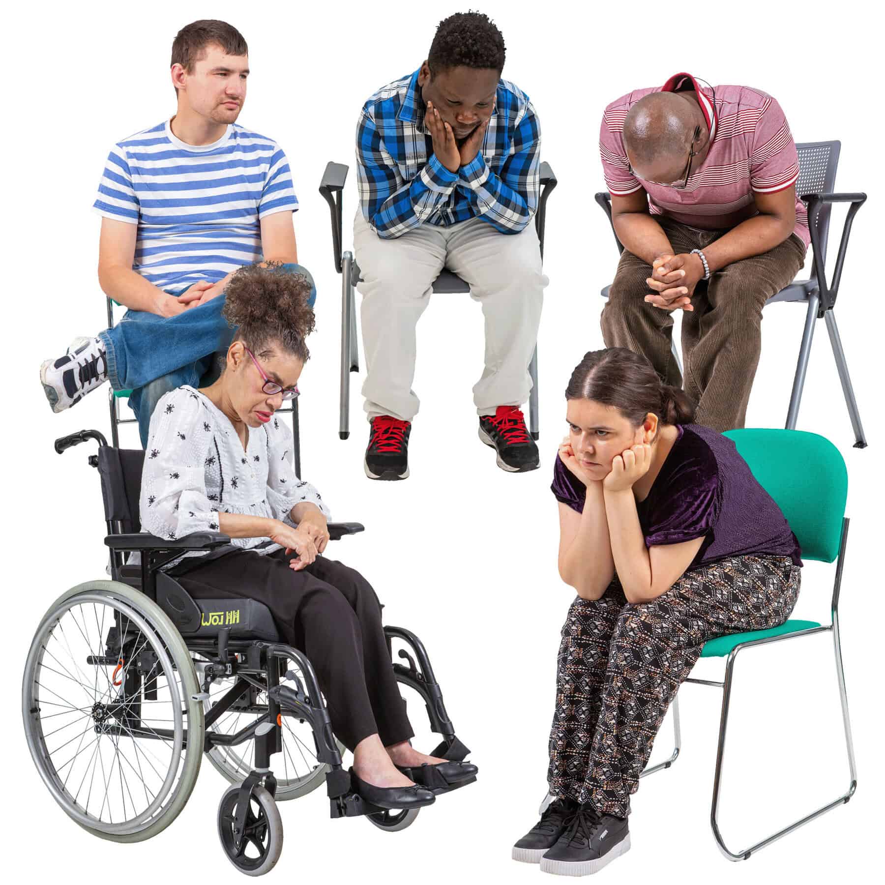 A group of people thinking
