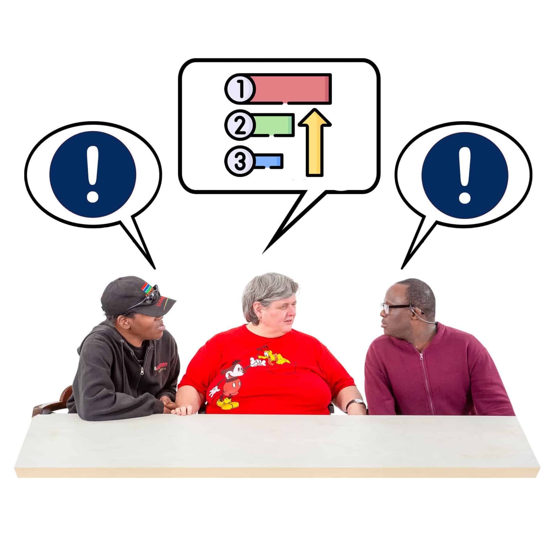 3 people discuss things