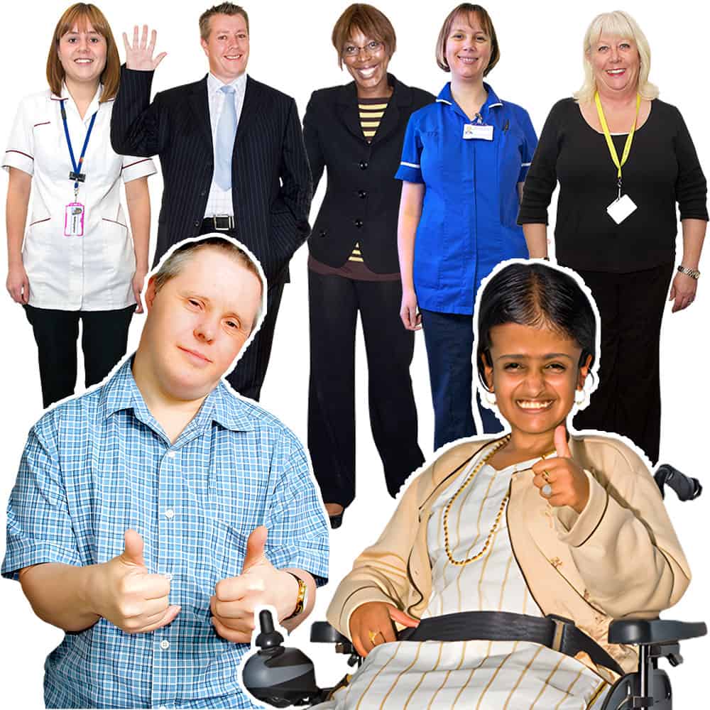 A group of people with thumbs up