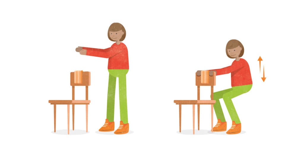 illustration of chair squat