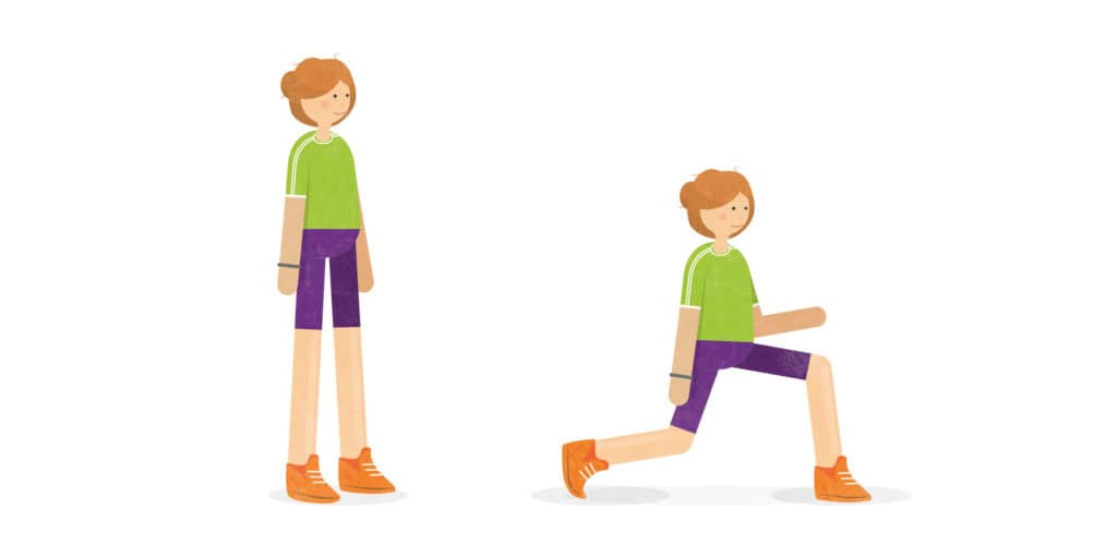 illustration of standing lunges