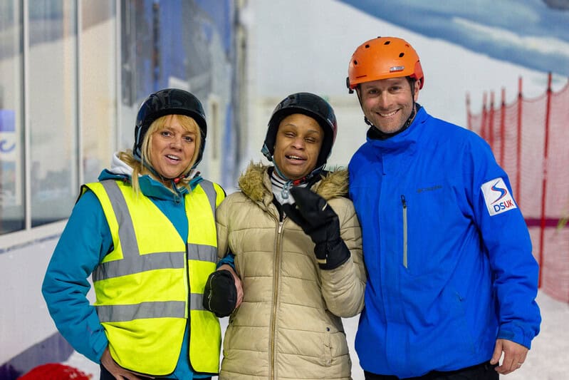 Tracey, Hazel and James looking very happy after an afternoon of skiing.