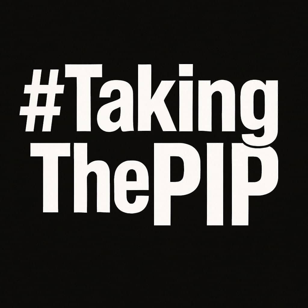 The words Taking the PIP on a black background