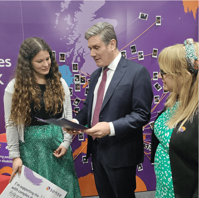 Sense's policy team talk to Labour leader Keir Starmer.
