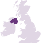 map of the uk with northern ireland highlighted