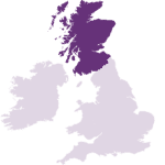 map of the uk with scotland highlighted