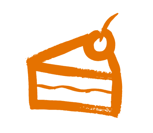 cake slice icon orange