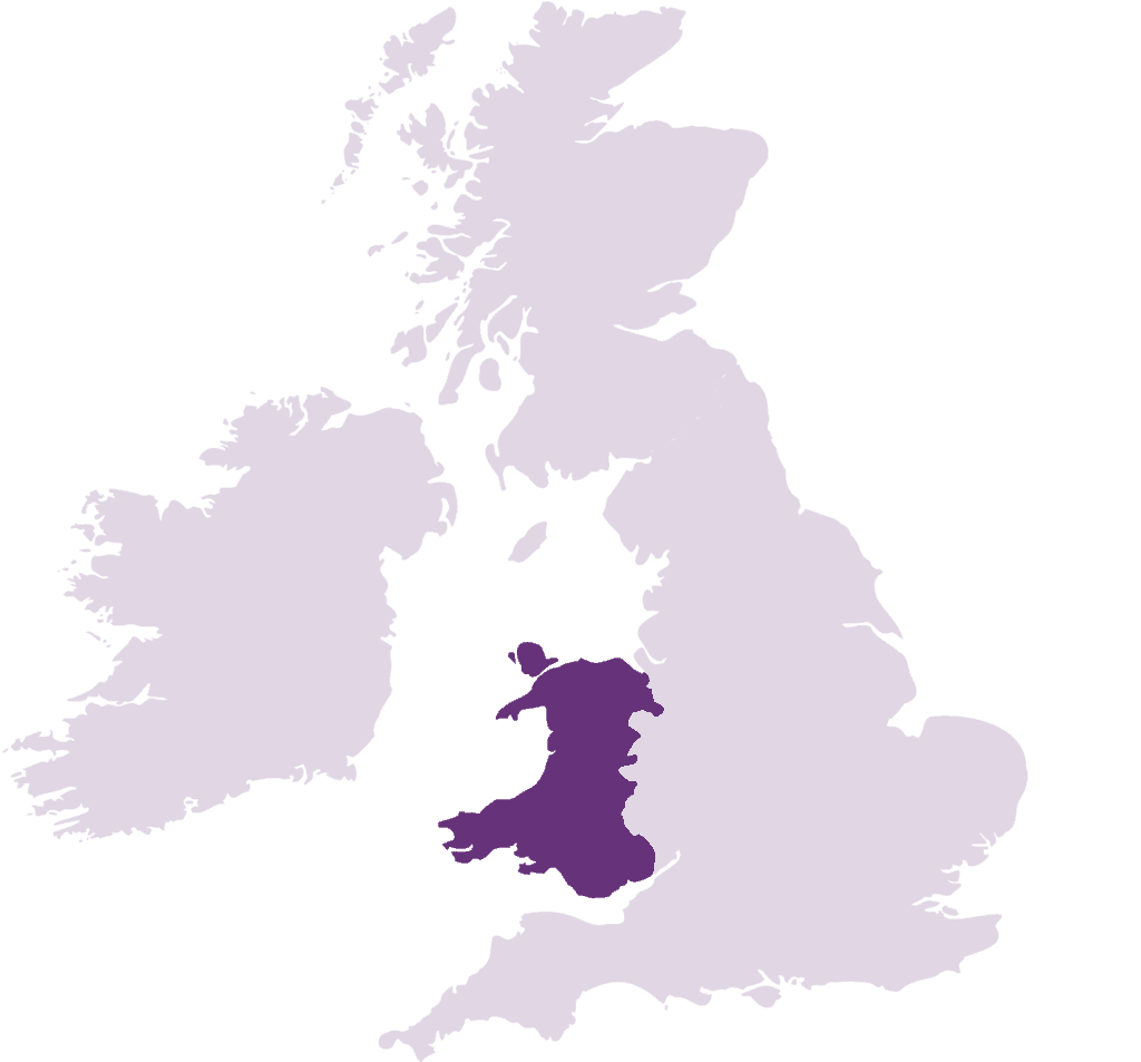 map of the uk with wales highlighted